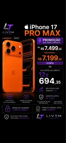 IPHONE 17 PRO MAX 256GB LARANJA LACRADO