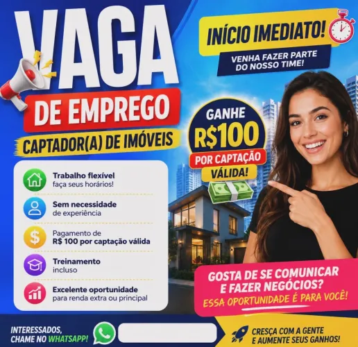 Vaga de Captador de imóveis home office