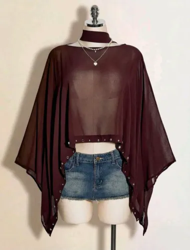 SHEIN ICON Top Feminino marrom novo nunca usado