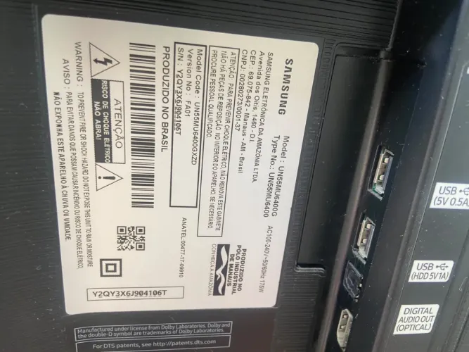 Tv Samsung 55 polegadas com defeito