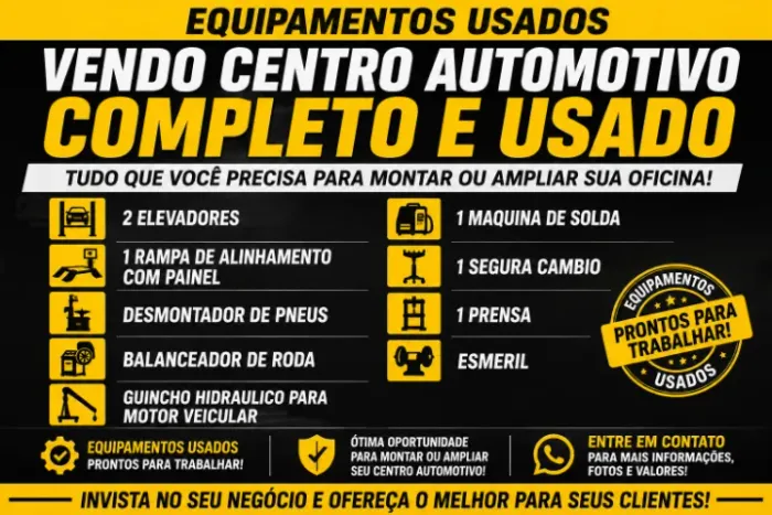 ? EQUIPAMENTOS USADOS ? VENDO CENTRO AUTOMOTIVO COMPLETO