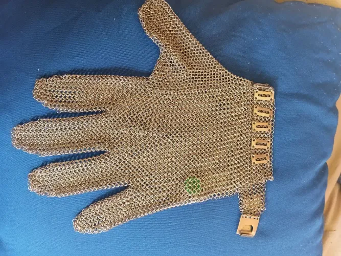 Luva malha de aço anti-corte 316| Inox para cortar carne prateado G