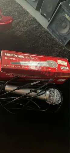 Microfone Dinâmico MXT M-1800S - Prata (Com Embalagem Original)