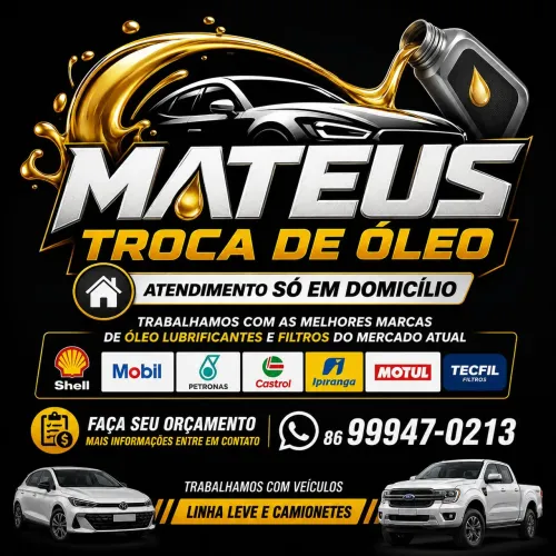 Mateus Troca de Óleo | Atendimento em Domicílio
