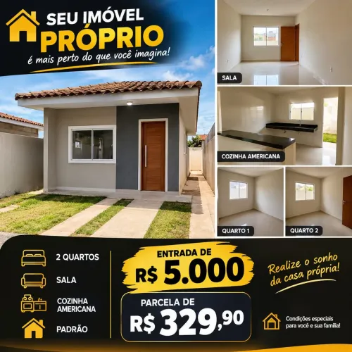 Casa própria com entrada a partir de 5MIL só por esse mês