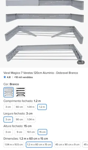 Varal de embutir em alumínio