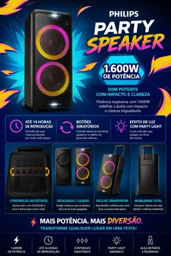 Caixa de Som Philips, 1600w!