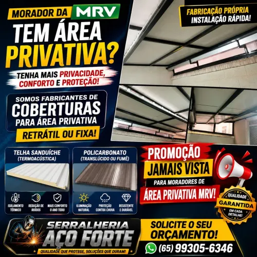 Cobertura retrátil área privativa