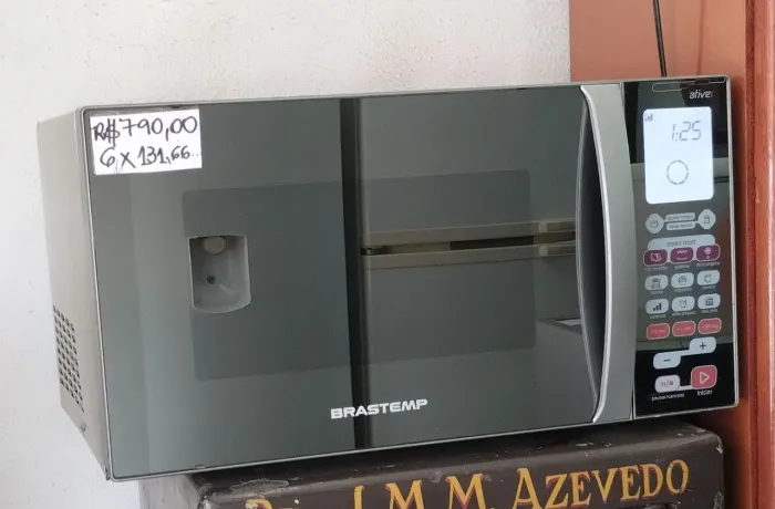 Microondas Brastemp espelhado com grill 30 litros 