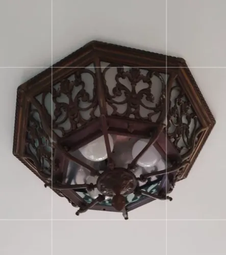 Lustre Plafon em Bronze sextavado