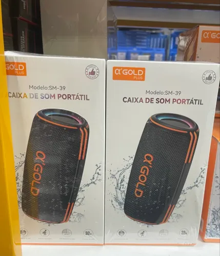 Caixa De Som Portátil A'gold Sm-39 Bluetooth Led Rgb