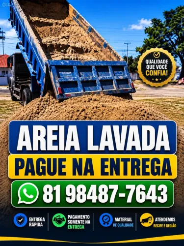 Areia lavada grossa média fingir - pague na entrega - Recife e região metropolitana