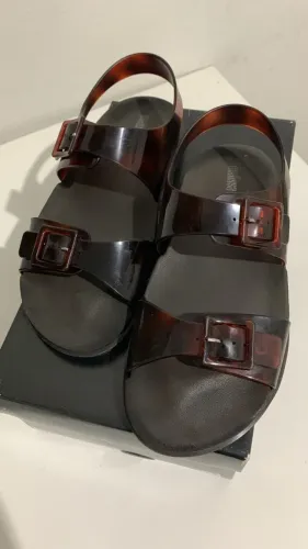 Sandália Melissa Wide Sandal Preto/Tartaruga Tamanho 37