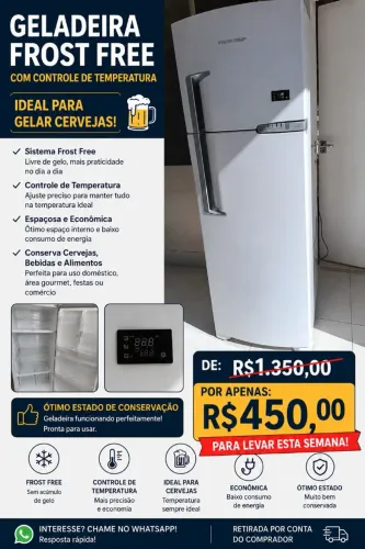 Geladeira Brastemp Frost Free - Controle de Temperatura - Oferta Imperdível!