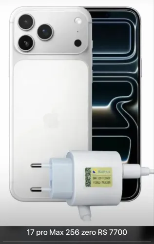 iPhone 17 pro Max 256 silver (branco) zero 