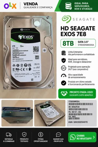 HD SEAGATE EXOS 7E8 8TB - ENTERPRISE - SATA 3.5"