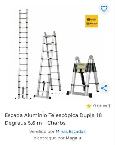 Escada Alumínio Telescópica Dupla 