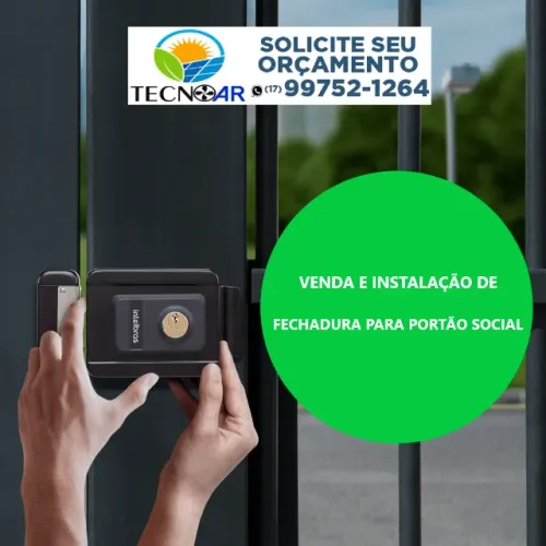 fechadura eletrica para portão social já instalada em até 12x 