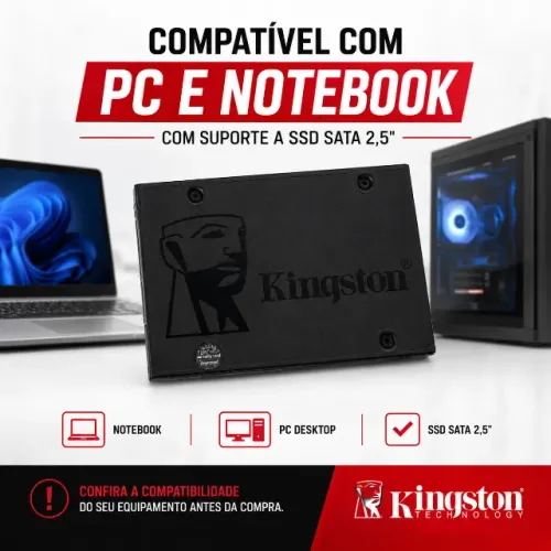 SSD 500 GB Kingston, modelo SA400S37/480G semi novo