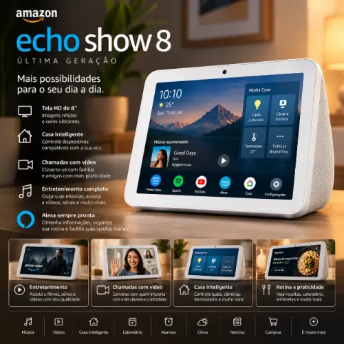 Alexa Echo Show 8 Gen4 Branca (SP)
