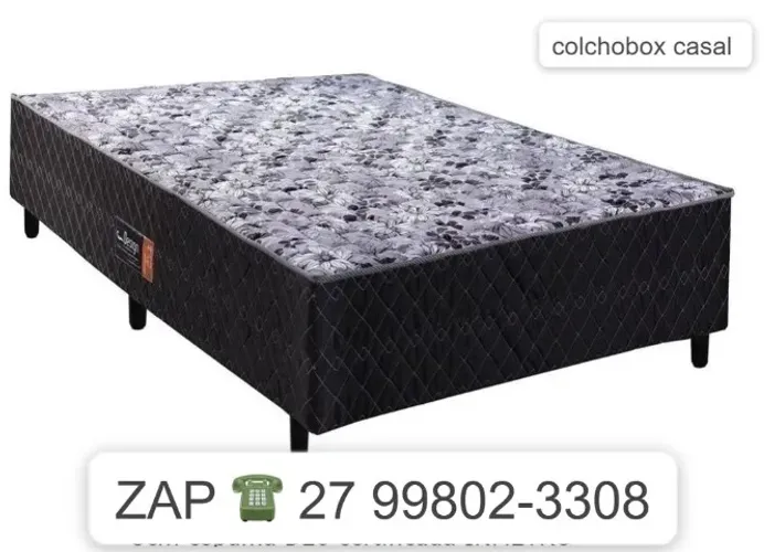 -COLCHAO BOX ACOPLADO 138 X 188 X 54 TEC BLACK-FRETE GRATIS