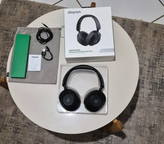 Headphone Dapon H02D Pro ANC Over Ear Bluetooth 6.0 Cancelamento De Ruído Cor Preto