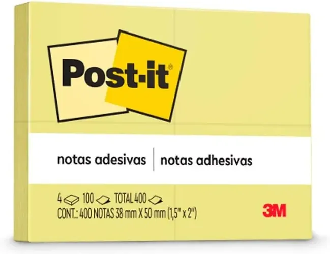 BLOCO ADESIVO POST-IT 76X76MM AMARELO - 3M