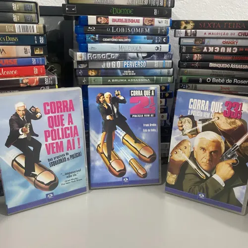 Trilogia Corra Que a Polícia Vem Aí com Leslie Nielsen - DVD Original Comédia 