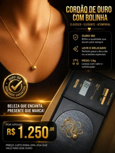 Cordão em ouro! Ouro 18k.