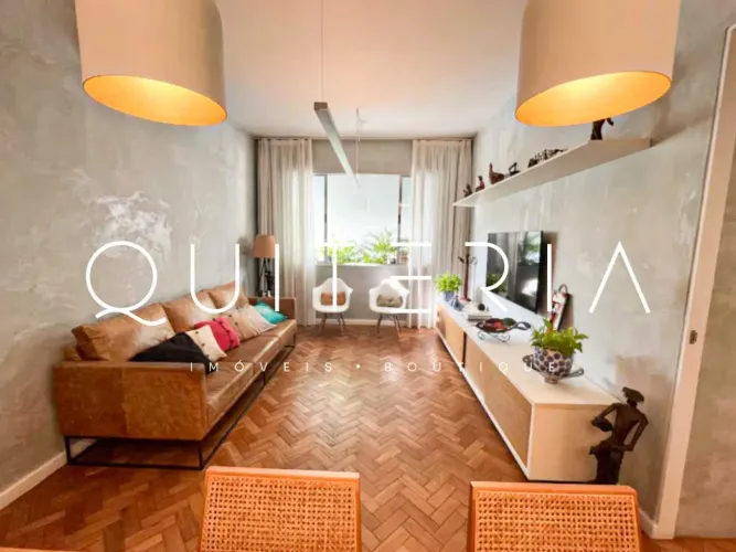 Apartamento mobiliado para Locação em Ipanema, Rua Nascimento Silva, com 3 quartos e vaga.