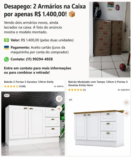 Vende se armário zero na caixa