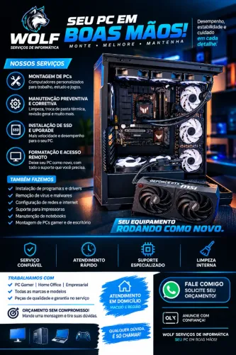 Serviços para Pc e Notebook - Wolf Informatica