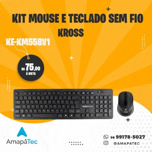 Kit Teclado e Mouse sem Fio Kross