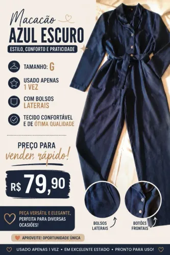 Macacão azul de lanzinha gg