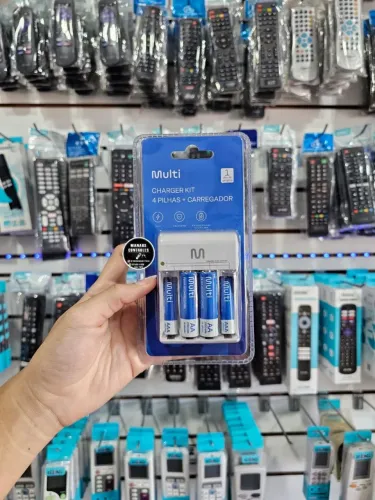 Kit carregador de pilhas com pilhas recarregáveis