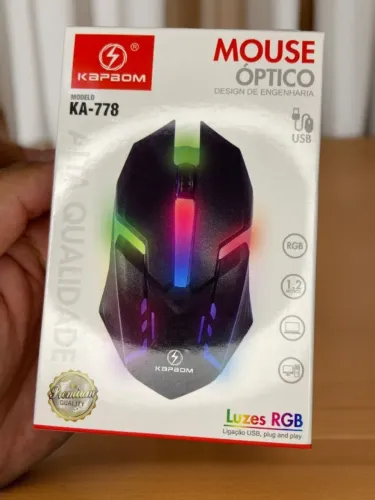 Mouse Óptico Gamer com Fio Led RGB KA-778 Kapbom an10
