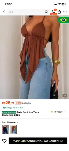 Blusa marrom bata feminina yana