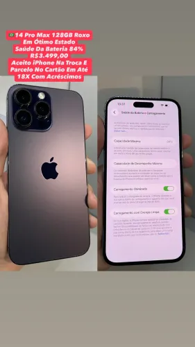 iPhone 14 Pro Max 128GB Roxo | Saúde Da Bateria 84%  ( Usado )