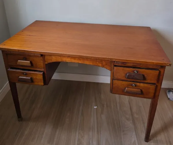 Escrivaninha Mesa Antiga de Madeira Maciça