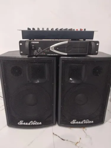 Kit Som Profissional Completo - Mesa Oneal + Amplificador + Caixas 12"