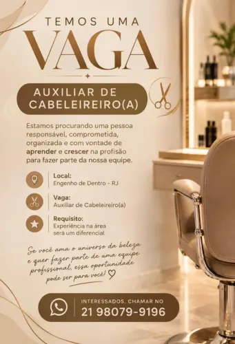 Cabelereiro ou auxiliar de cabeleireiro