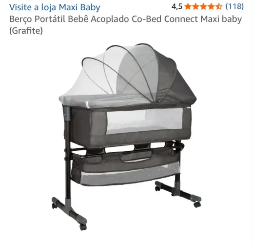 BERÇO PORTÁTIL MAXI BABY CO-BED CONNECT - CINZA