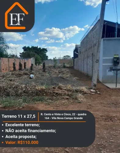Vendo terrenos em Vários Bairros de Campo Grande