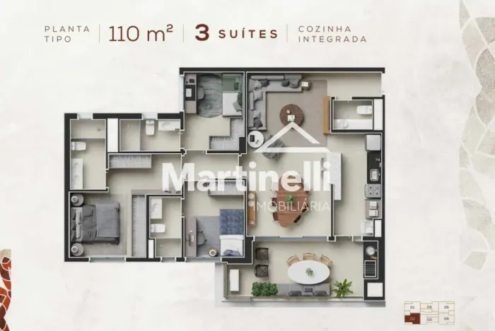 Apartamento á venda no Edifício Plaza Sevilla, próximo à Rod. José Fregonezi - Ribeirão Pr