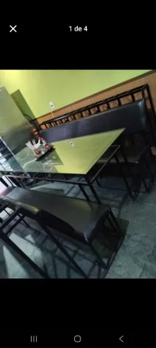 7 jogos de mesa ferro com vidro