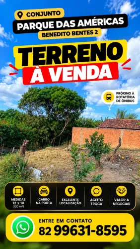 Terreno Benedito Bentes conjunto parque das Américas 