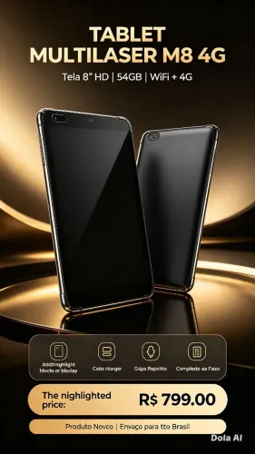 Tablet Multilaser M8 4G