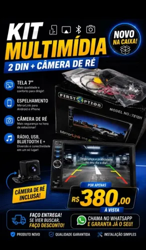 KIT MULTIMÍDIA+CÂMERA DE RE