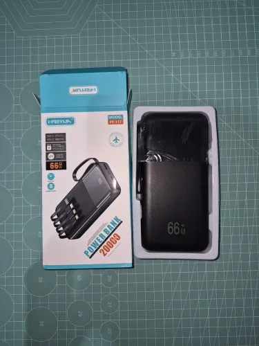 Carregador Power Bank 20000mah Portátil Display Digital 66W com 4 cabos<br>