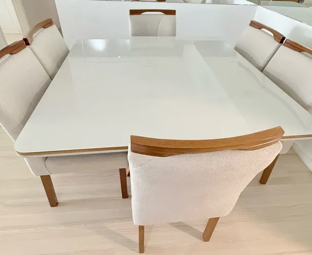 Mesa de jantar 6 lugares of white + 6 cadeiras